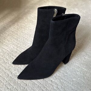 Black Suede Marc Fisher Ankle Boots Size 6